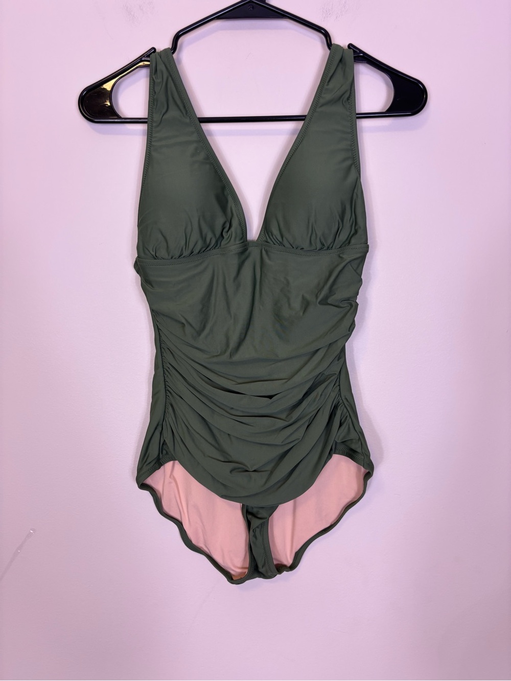 J. Crew Olive Green V Neck One-Piece Swimsuit 6